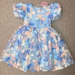 Mimi Tutu 4Y blue floral party dress NWT